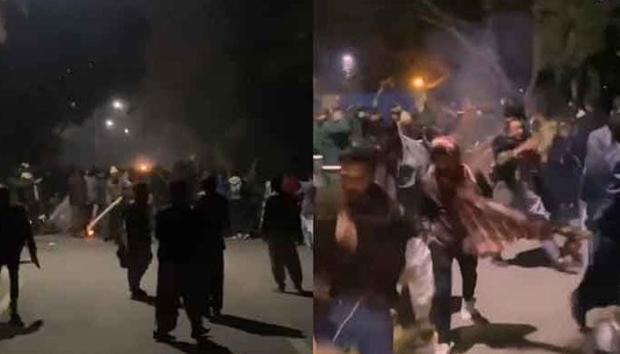 Students attack professor in Punjab University Screen grab