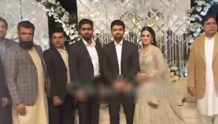 Aleem Dar's son's Walima, Babur Azam is the center of attention at the event