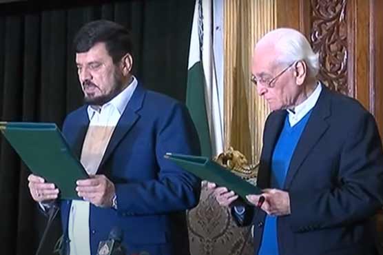 Caretaker Chief Minister of Khyber Pakhtunkhwa Azam Khan took oath of office