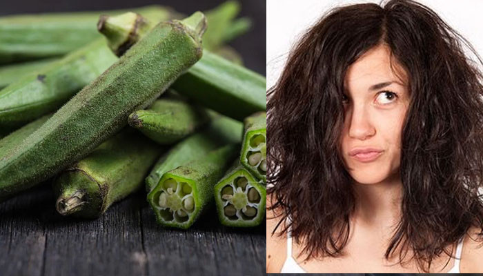 How is okra beneficial for hair in cold weather?