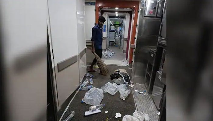 In India, citizens turned the train into a garbage dump