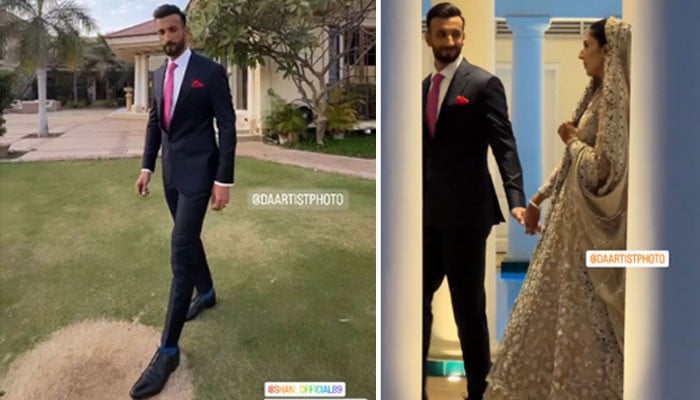 Shaan Masood, Neshe Khan's photo session before the Walima ceremony