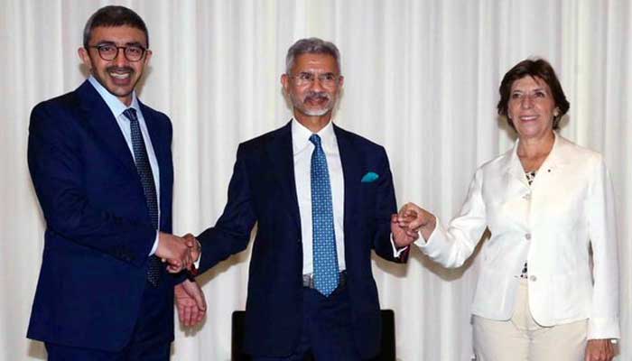 UAE, France and India agree on greater cooperation in key sectors Right to left: French Foreign Minister Catherine Colonnade, Indian Foreign Minister Jaishankar and UAE Foreign Minister Sheikh Abdullah bin Zayed, file photo