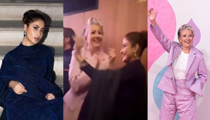 Sajal Ali and Emma Thompson dance to the beat of dhol, video goes viral Screen grab