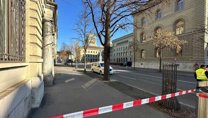 Switzerland: Road close to Parliament closed.