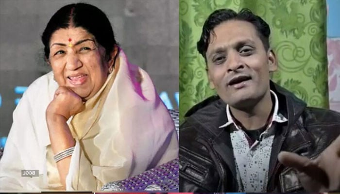 Who is the singer who sang in both male and female voice inspired by Lata Mangeshkar?