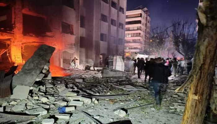 Iranian drone experts were killed in Damascus rocket attack Scenes after a rocket attack on a building in Damascus on Sunday