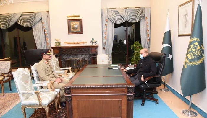 Army Chief and DGISI meeting with Prime Minister Shahbaz Sharif, sources Photo file