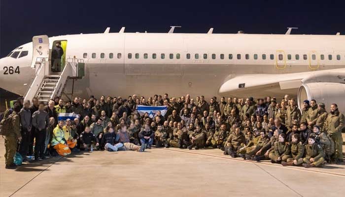 15 planes of Israeli military personnel, medical teams and relief supplies have arrived in Turkey