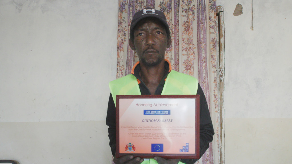 Guidom Sabally received skills training as part of a UN-led programme in The Gambia Guidom Sabally received skills training as part of a UN-led programme in The Gambia