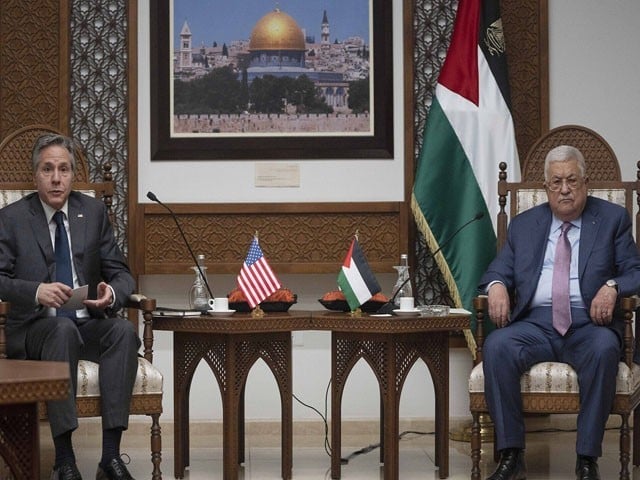 US Secretary of State meeting with Palestinian President The US Secretary of State also met with the Israeli Prime Minister; Photo: Twitter