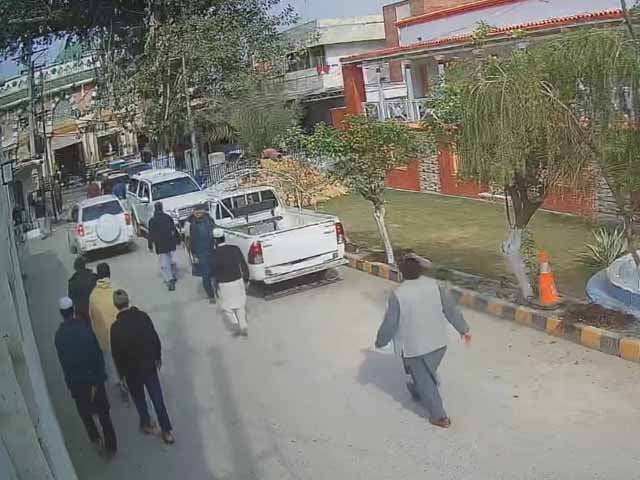 The CCTV footage of police lines before the blast came to light