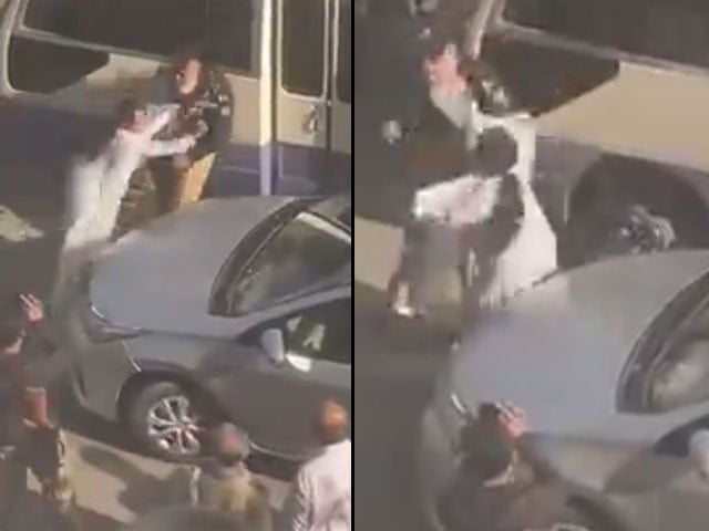 DSP traffic misbehaved with the woman for stopping the car, slapped her (Image: Screen grab)