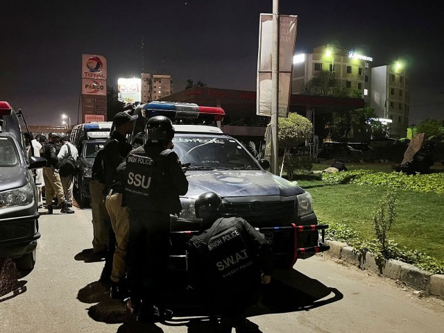 A footage of the terrorists entering the Karachi Police Office has come to light