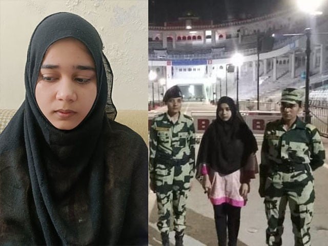 19-year-old Iqra Jiwali from Karachi, who was released from an Indian prison and reached Pakistan (Photo: Express)
