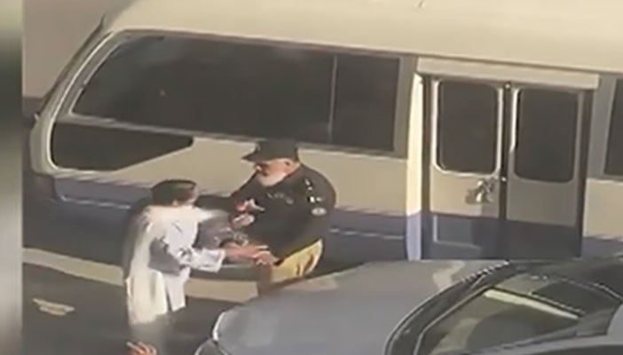 A case has been registered against a woman who slapped a traffic police officer in Karachi