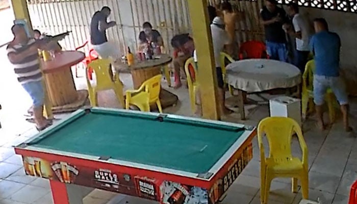 A video of shooting and killing 7 people in a snooker club in Brazil has emerged