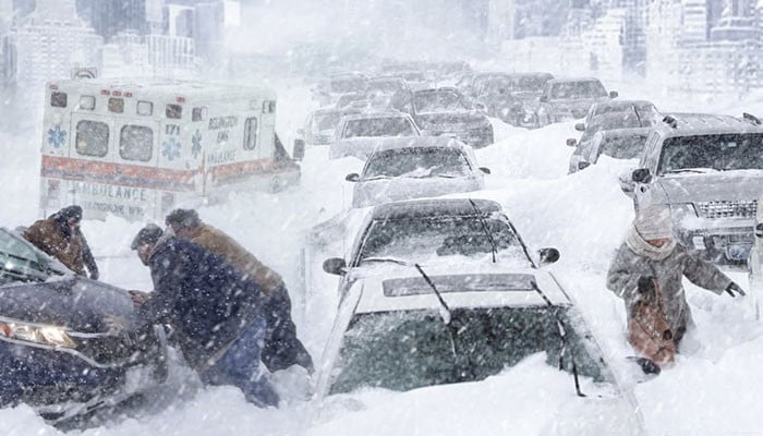 Canada, the northern regions of the United States under the influence of severe snow storms