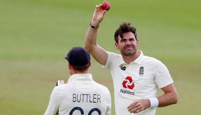 England's 40-year-old fast bowler James Anderson became the first in the Test format