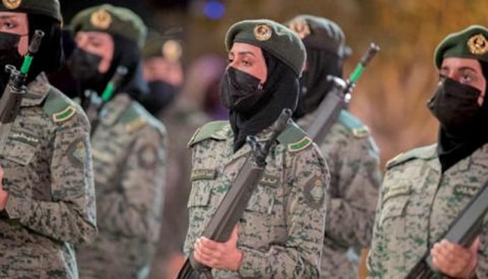 First time participation of women in Saudi military parade Fida