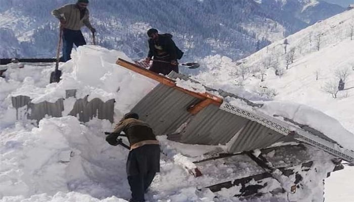 In eight places, the avalanche fell on the house