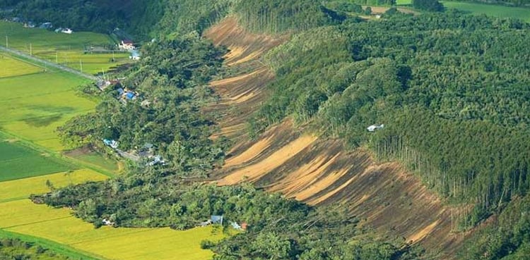 Terrible earthquake in the island of Japan Japan