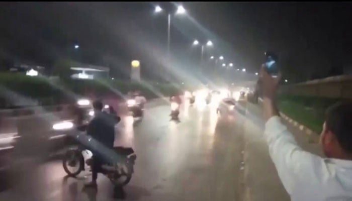 Many motorcyclists fell due to slippage on Shaara Faisal