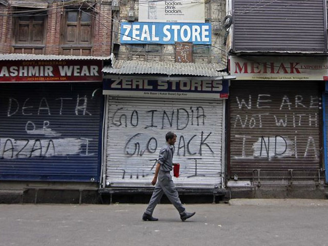 Shutter down strike in Occupied Kashmir against Modi's usurping policies