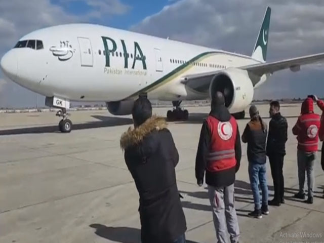 The PIA plane reached Turkey with another 5 tons of relief goods