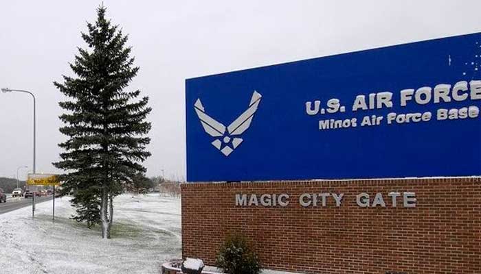 Entrance to Minot Air Force Base, file photo