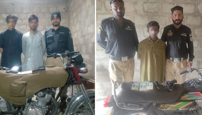 Karachi, 3 street criminals arrested from Shah Latif War Photo