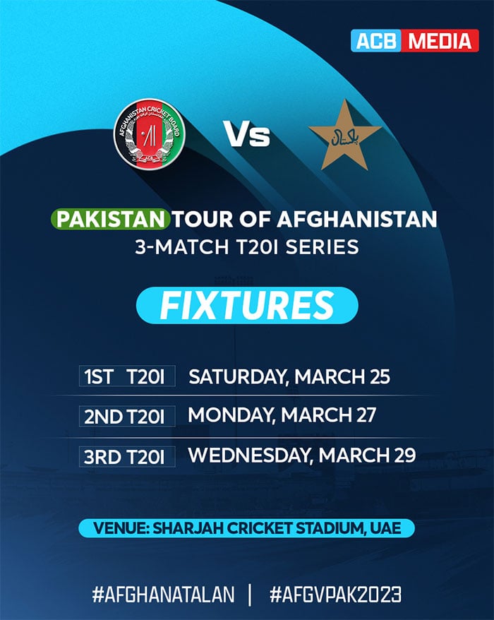 Afghanistan has announced the schedule of T20 series against Pakistan