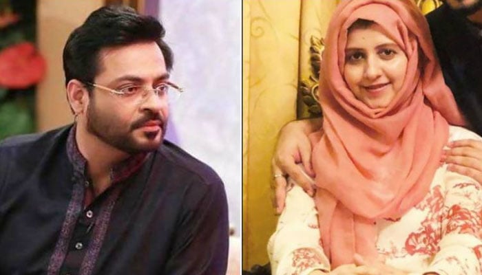 After the death of Aamir Liaquat on the first night of Barat, Bushra Iqbal shared a picture of the grave File photo