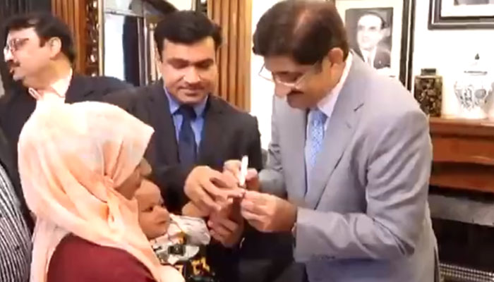 Sindh Chief Minister inaugurated the anti-polio campaign Screen grab