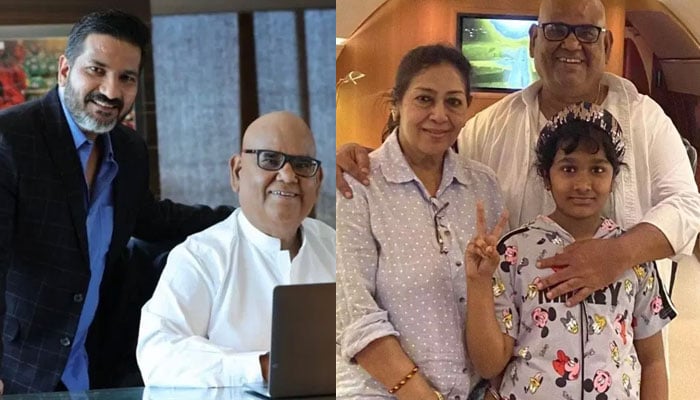 After the death of Satish Kaushak, his wife and daughter are overcome with grief File photo