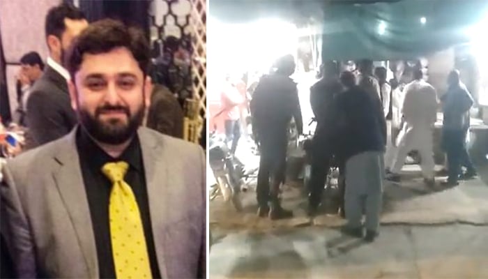 Senior vice president of PTI Pindi arrested Photos Video Grab courtesy of Twitter