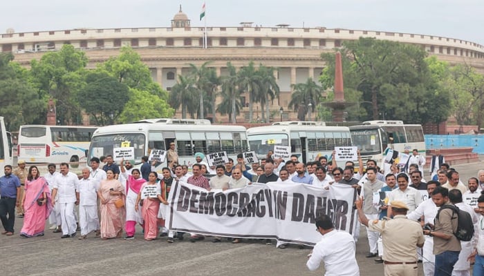 India, protests against Rahul Gandhi's disqualification continued for the second day File photo
