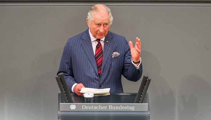 Britain's King Charles Swimme became the first monarch to address the German parliament Britain's King Charles Swimme became the first monarch to address the German parliament