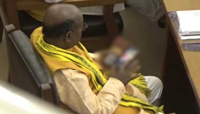BJP members were watching immoral films in the assembly session India: BJP members watched immoral films in assembly session