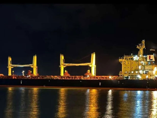 A ship bringing 5 thousand metric tons of wheat from Russia anchored at Gwadar port