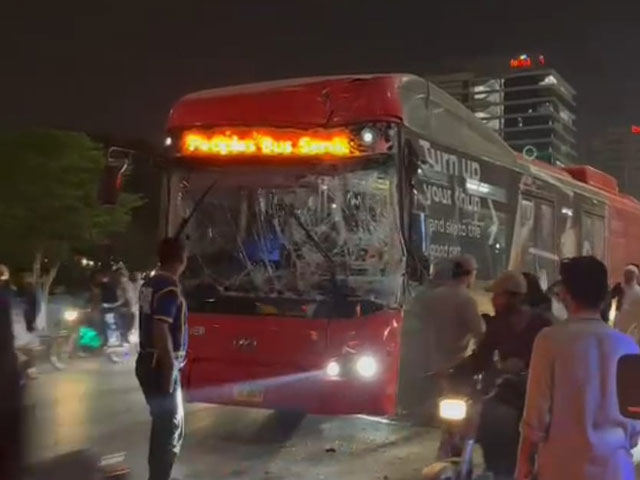 Red Line bus accident victim on Shariah Faisal