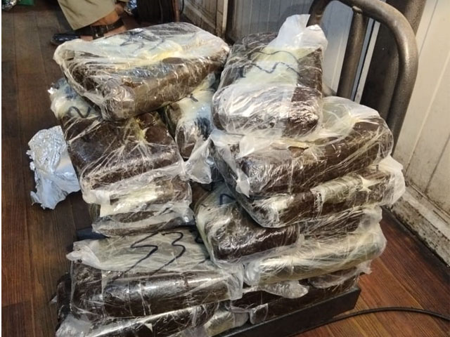 43 kg hashish was recovered from the container being exported