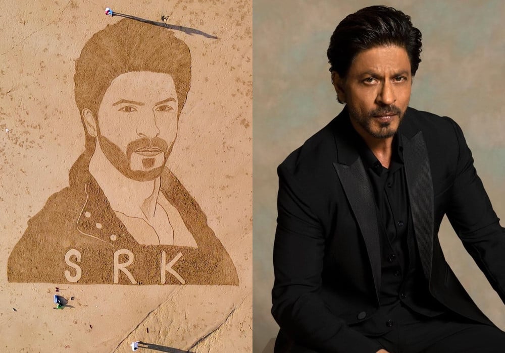 Tribute to Shah Rukh Khan by making 'sand portrait' of Pakistani artists