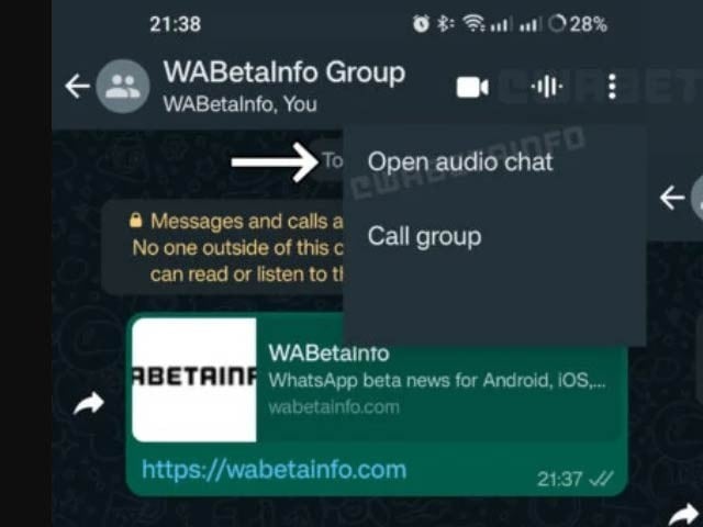 WhatsApp has introduced a new feature called audio chat in which the audio chat logo looks like a sound wave.  Photo: Sam Mobile website 