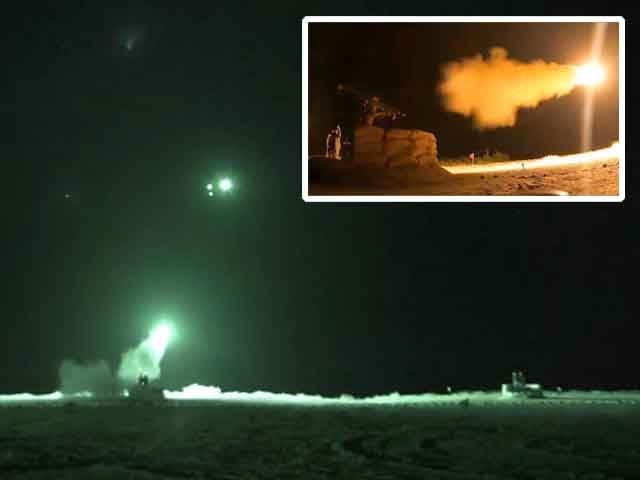 Pakistan Navy's demonstration of firing surface-to-air missiles at night