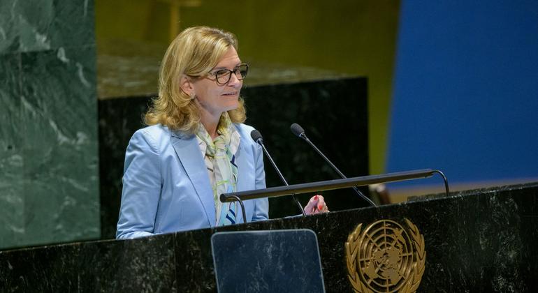 Doreen Bogdan-Martin, Secretary-General of the International Telecommunication Union, addresses the observance of International Women’s Day 2023. Doreen Bogdan-Martin, Secretary-General of the International Telecommunication Union, addresses the observance of International Women’s Day 2023.