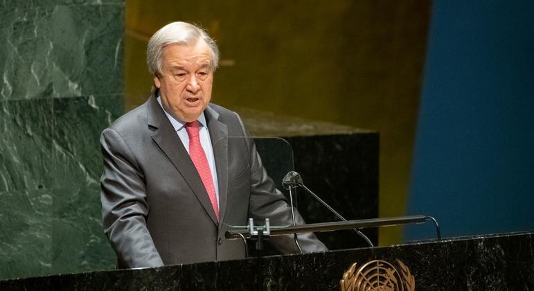 Secretary-General António Guterres addresses the UN General Assembly on the situation in the temporarily occupied territories of Ukraine. Secretary-General António Guterres addresses the UN General Assembly on the situation in the temporarily occupied territories of Ukraine.