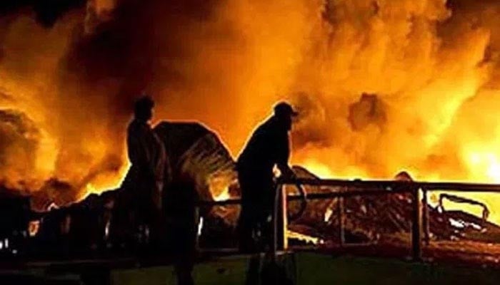 A fire broke out in the State Life Warehouse, Karachi