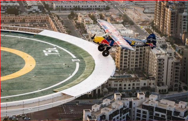 Aircraft landing at Burj Al Arab helipad