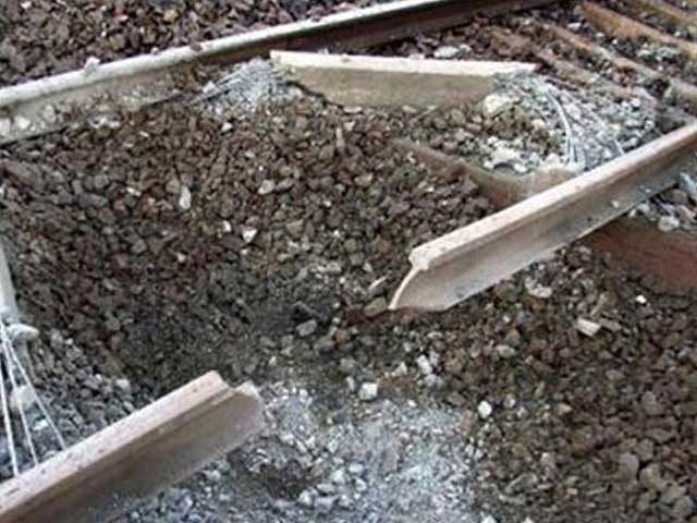 An attempt to blow up the railway line, causing damage to the sleepers